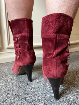 Botines bordeaux vintage años 70