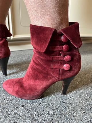 Botines bordeaux vintage años 70