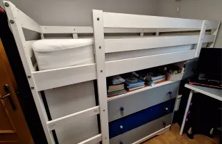 Litera Ikea Mydal 90x200 Madera Blanca