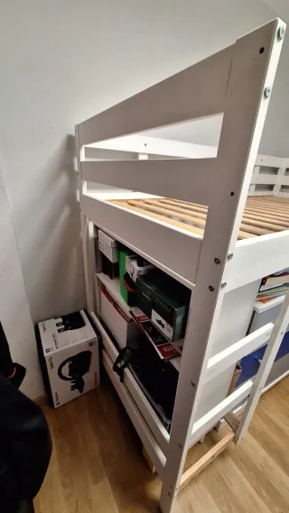 Litera Ikea Mydal 90x200 Madera Blanca