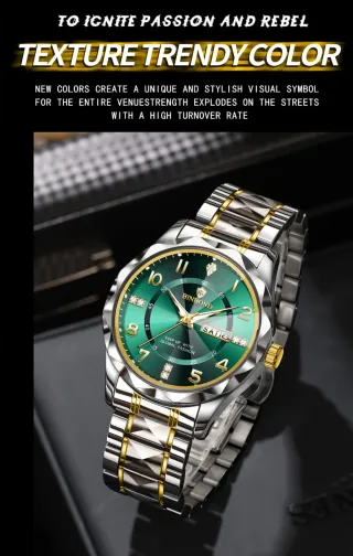 Reloj Binbond Hombre Oro y Verde