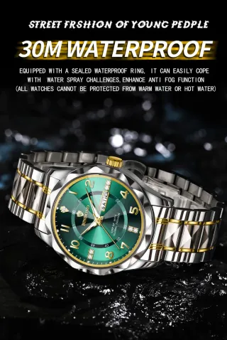 Reloj Binbond Hombre Oro y Verde