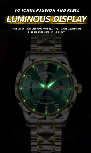 Reloj Binbond Hombre Oro y Verde