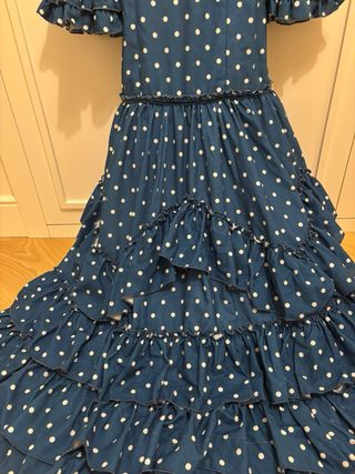 Traje Flamenca Niña Lunares Azul