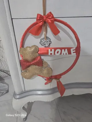 Decorazione Orsetto HOME rossa