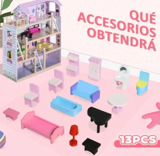 Casa de muñecas de madera infantil