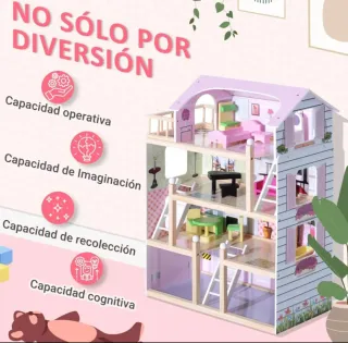 Casa de muñecas de madera infantil