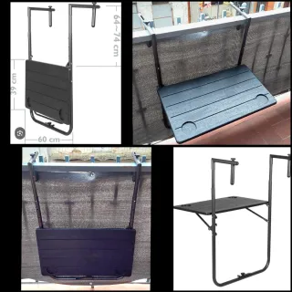 Mesita Plegable Balcón Negra