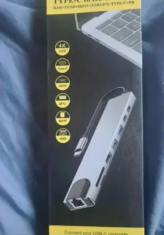 Hub USB C 8 en 1 AMMITOO 4K HDMI,USB,Lector Tarjet