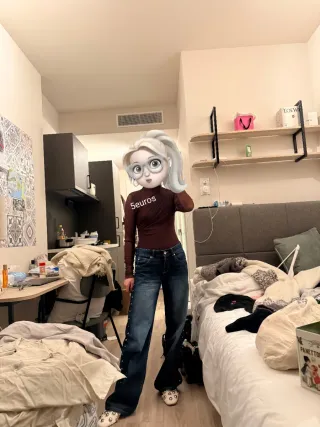 Vestido negro y blanco talla única