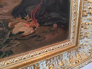 Cuadro antiguo marco dorado