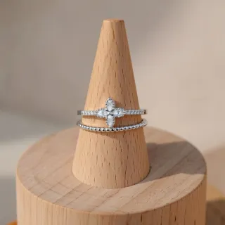 Anillo Acero Plata Estrella