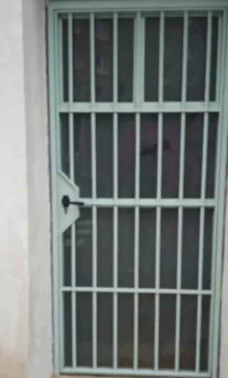 PUERTA REJA HIERRO MACIZO+MARCO+LLAVES+CRISTAL OP