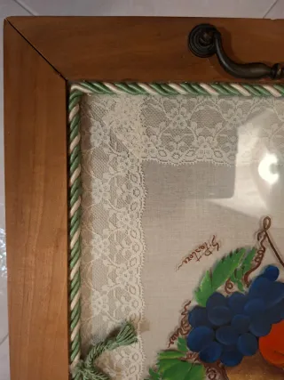 Vassoio decorativo artigianale legno vetro