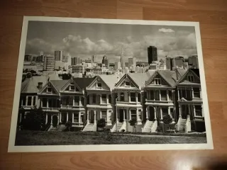 Póster Casas Victorianas y Skyline Medidas 69x49