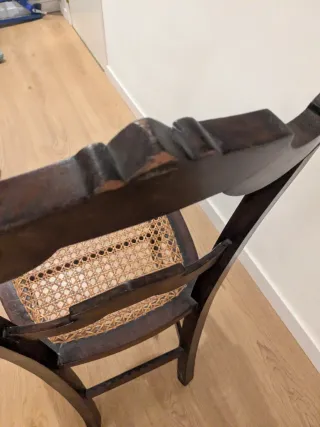 Silla Madera y Mimbre