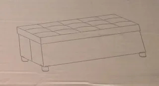 Puff de almacenaje de tela beige