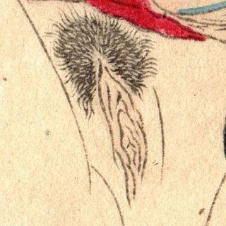 Xilografía erótica japonesa Shunga 1861