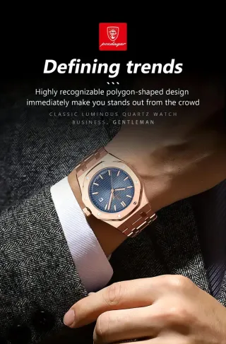 Reloj POEDAGAR Hombre Esfera Azul Dorado