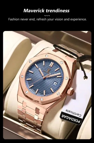 Reloj POEDAGAR Hombre Esfera Azul Dorado