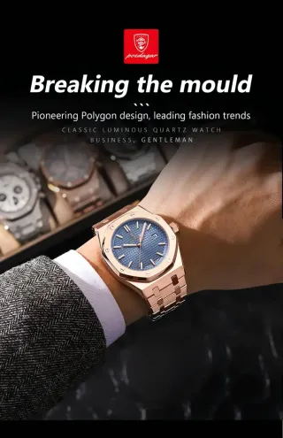 Reloj POEDAGAR Hombre Esfera Azul Dorado