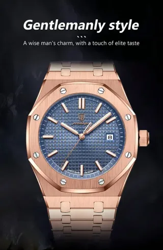 Reloj POEDAGAR Hombre Esfera Azul Dorado