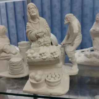 Frutero de cerámica blanco