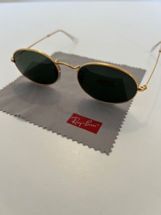 Gafas Ray-Ban Ovaladas Doradas Lente Verde