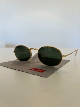 Gafas Ray-Ban Ovaladas Doradas Lente Verde