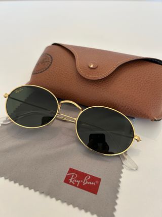 Gafas Ray-Ban Ovaladas Doradas Lente Verde