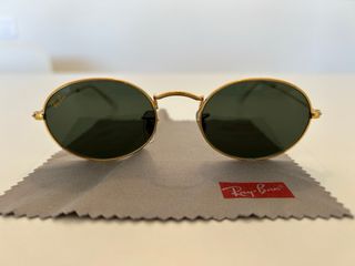 Gafas Ray-Ban Ovaladas Doradas Lente Verde