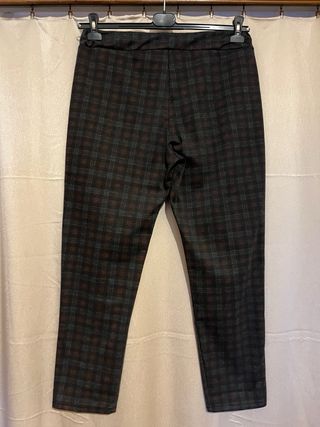 Pantaloni donna quadri grigio marrone