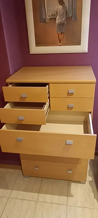 Cómoda 8 cajones haya