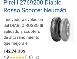 Neumático Pirelli Diablo Rosso Scooter