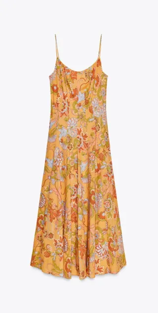 Vestido Estampado Zara Multicolor