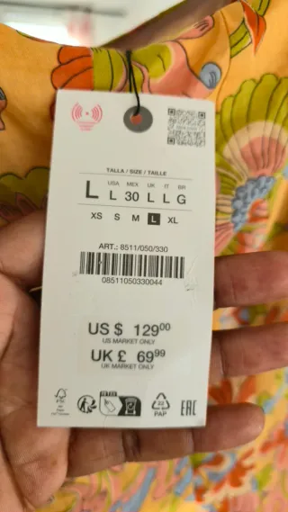 Vestido Estampado Zara Multicolor