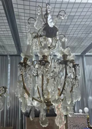 Lámpara de bronce y cristal 1