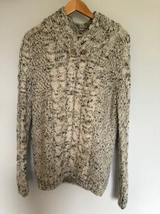 Jersey de punto Pull&Bear gris y beige