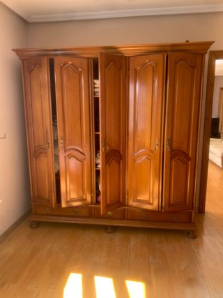 Armario de madera castaño