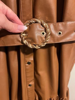 Vestido efecto piel Zara Marrón Talla M