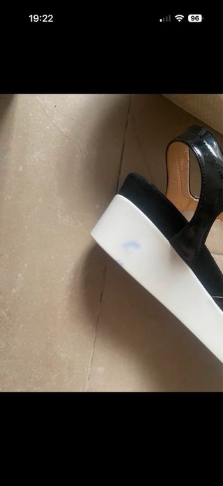 Sandalias Negras Charol Plataforma