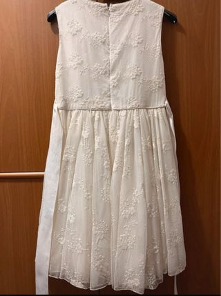 Vestito bianco bambina pizzo fiocco