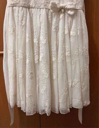 Vestito bianco bambina pizzo fiocco