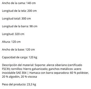 Hamaca de madera con soporte