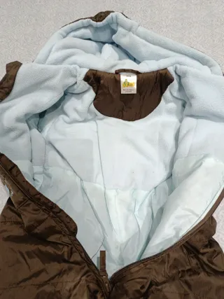 Mono nieve marrón con manoplas para 2 años +/-