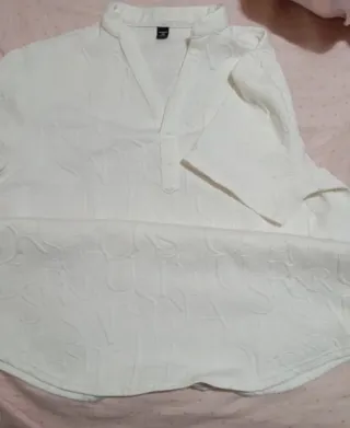 Blusa blanca texturizada XL