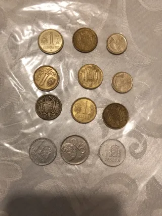 Monedas antiguas de pesetas españolas