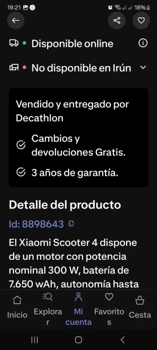 Patinete Eléctrico Xiaomi