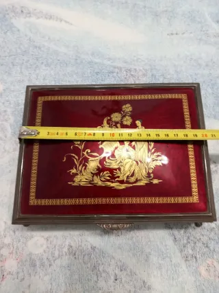 Joyero antiguo plata chino lacado