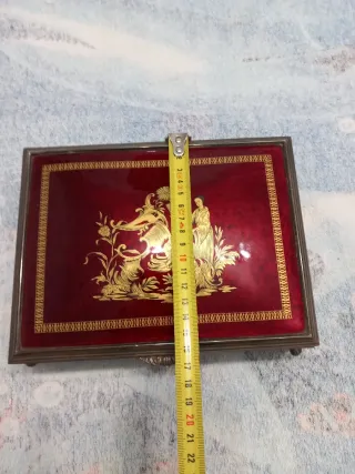 Joyero antiguo plata chino lacado